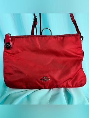Coach Red Nylon Crossbody Purse